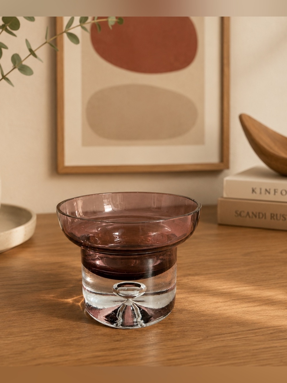 Amethyst Glass Candle Holder – Attributed to Krosno